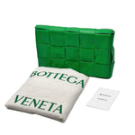 Load image into Gallery viewer, Bottega Veneta Paper Calfskin Maxi Intreccio Cassette Crossbody Bag Green (Like new) 6V9Q8Q7
