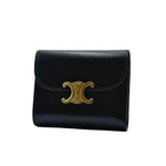 Load image into Gallery viewer, Celine Small Triomphe Flap Wallet Shiny Calfskin Black (Like new) DCHR436
