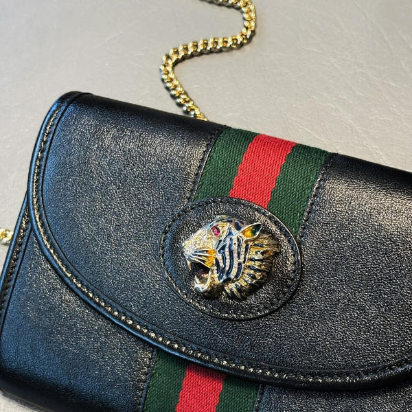 Gucci Rajah Web Chain Shoulder Bag Leather Small (Excellent Condition)
