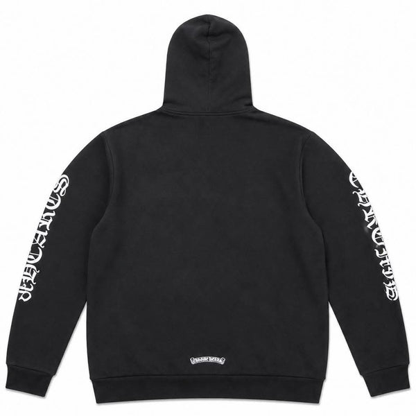 Chrome Hearts Vertical Logo FU Hood Hoodie Black/White