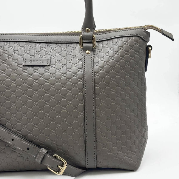 Gucci Grey Micro Guccissima Leather Convertible Satchel Bag (Like new) 68HK49C