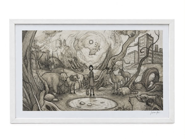 Lauren Tsai 'Hunger, 2023' B&W Framed (Signed)