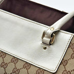 Load image into Gallery viewer, Gucci Monogram Trophy Satchel Beige Ebony Mystic White (Pre-owned) BDCVG7B
