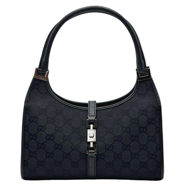 Gucci Monogram Bardot Shoulder Bag Black (Pre-owned) 7WYYM3H