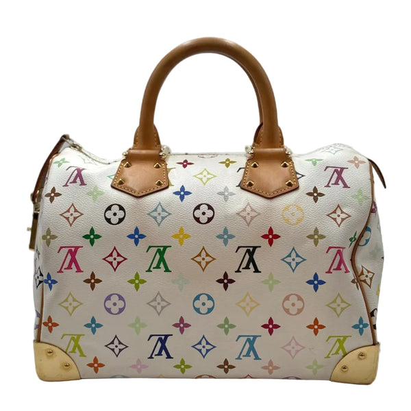 Louis Vuitton x Takashi Murakami White Monogram Multicolor Speedy 30 Bag (Pre-owned) QG6YDR4