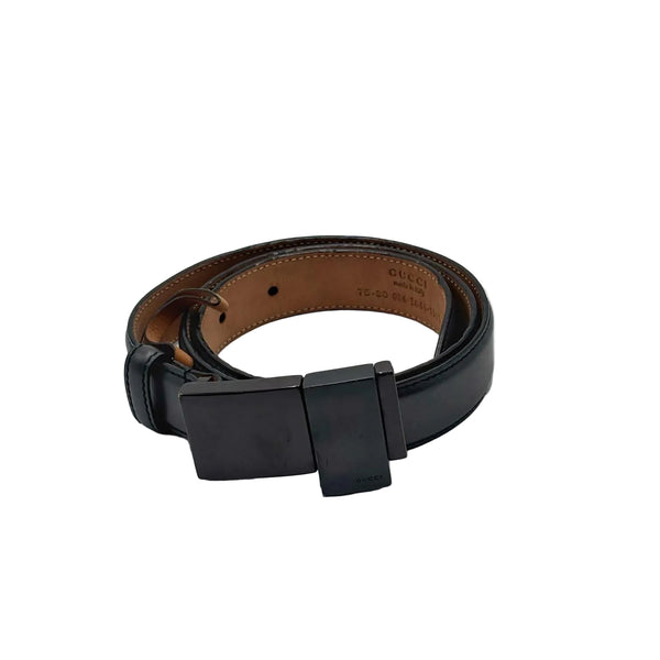 Gucci Vintage Leather Waist Belt Black (Pre-owned)