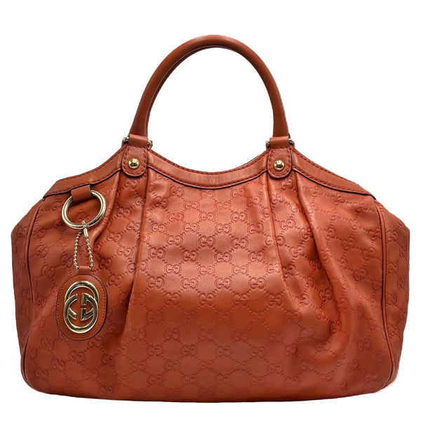 Gucci Orange Guccissima Leather Medium Sukey Tote Bag (Pre-owned)