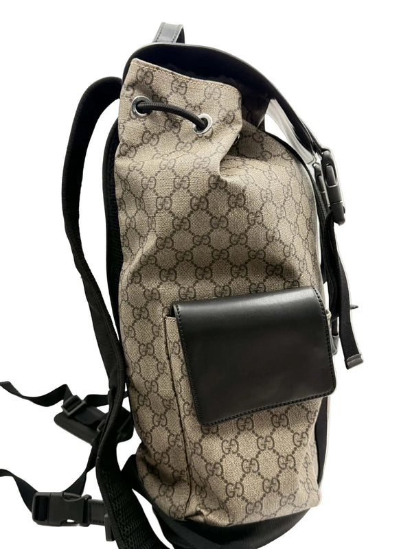 Gucci Soft Backpack Monogram GG Black/Brown (Pre-owned) MD77GQD