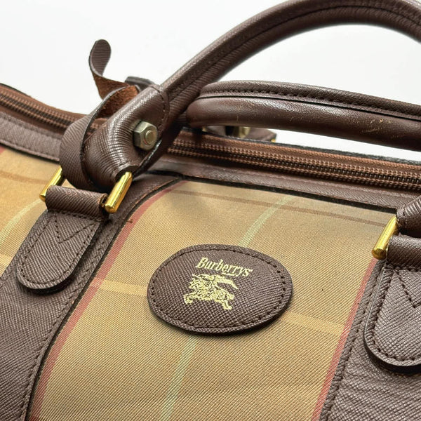 Burberry Vintage Nova Check Canvas Boston Bag (Pre-owned)