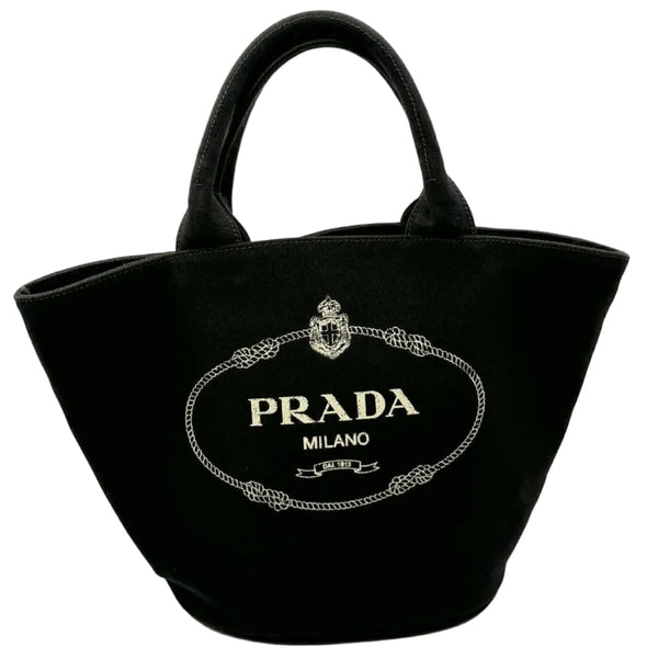 PRADA Canapa Tote Bag in Black Canvas (Like new)
