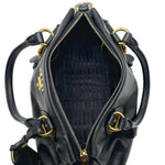 Load image into Gallery viewer, Prada Black Soft Calf Leather Satchel Bag W/ Long Strap (Pre-owned) RBCTQTV
