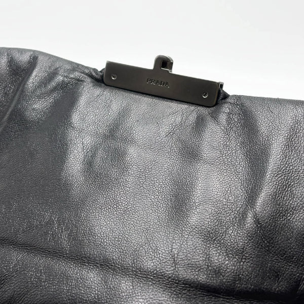 Prada Black Nappa Bomber Leather Flap Bag (Like new) YMJX29G