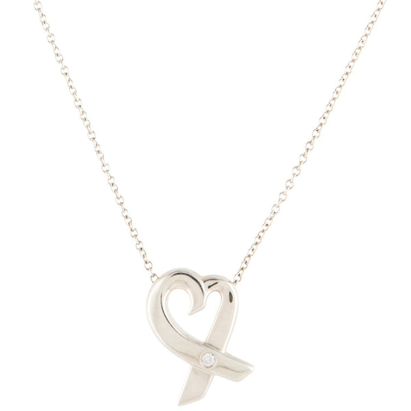 Tiffany & Co. Paloma Picasso Loving Heart Diamond Pendant Necklace (Vintage)