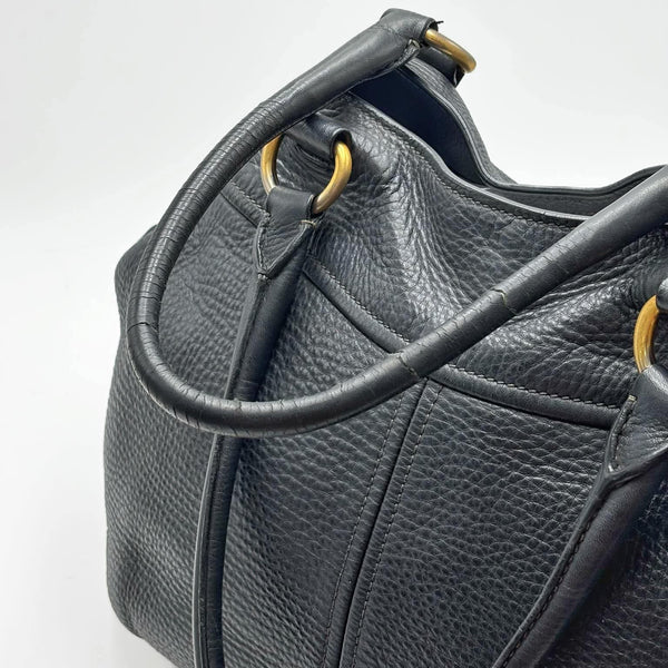 Prada Black Vitello Daino Leather Tote Bag (Pre-owned) 43RRTJC