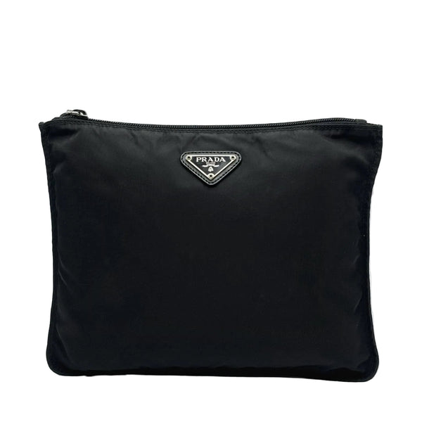 Prada Vela Nylon Pouch Black (Pre-owned)