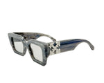 Load image into Gallery viewer, OFF-WHITE Catalina Rectangular Frame Sunglasses Light Grey/Light Grey/White (Pre-owned)
