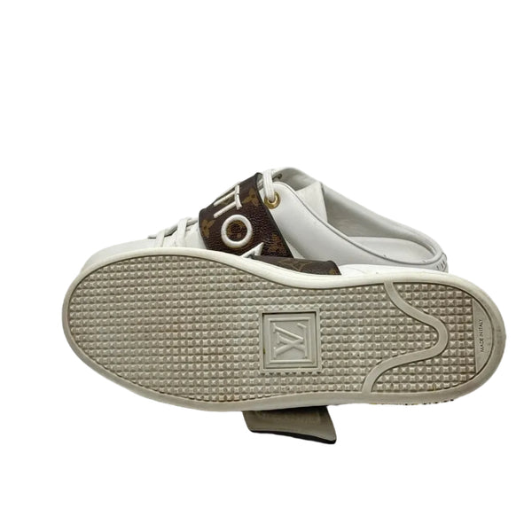 Louis Vuitton Frontrow Wrap-toe Slippers White Brown (Women's)