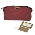 Load image into Gallery viewer, Burberry Red Signature Grain Check Embossed Leather Peyton Crossbody Bag (Pre-owned) 6YWG7K4
