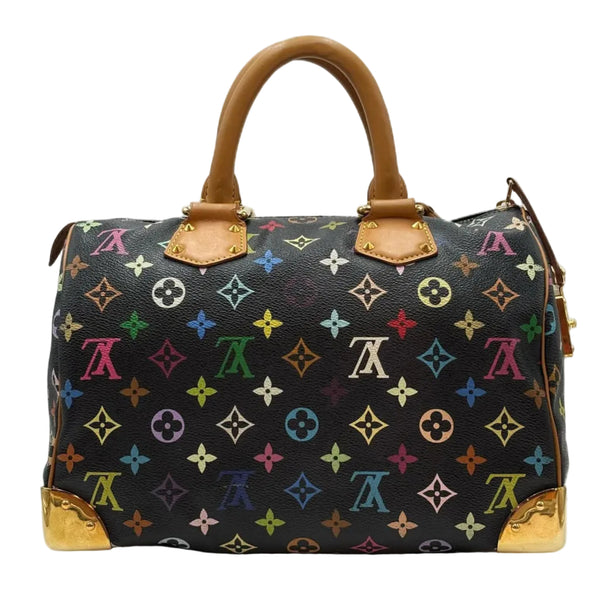 Louis Vuitton x Takashi Murakami Black Monogram Multicolor Speedy 30 Bag  (Pre-owned)