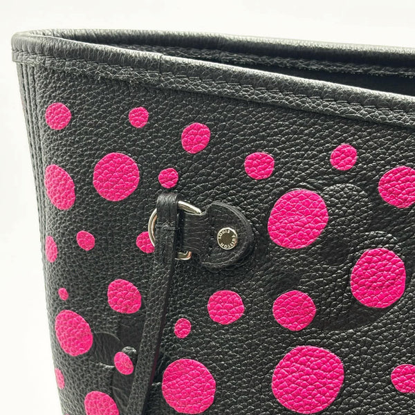 Louis Vuitton x Yayoi Kusama Black/Pink Monogram Empreinte Leather Neverfull MM NM Bag (Like new) J2WBK6G