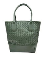 Load image into Gallery viewer, Bottega Veneta Intrecciato Weave Leather Tote Bag Dark Green (Like new)
