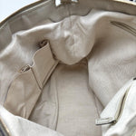 Load image into Gallery viewer, Gucci Brown GG Canvas Sukey Satchel White Beige Leather Cloth Pony-style calfskin Cloth (Pre-owned) 7K8RHJV
