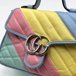 Load image into Gallery viewer, Gucci Multicolored Quilted Leather Marmont Mini Top Handle Bag (Like new) 6G2C7WM
