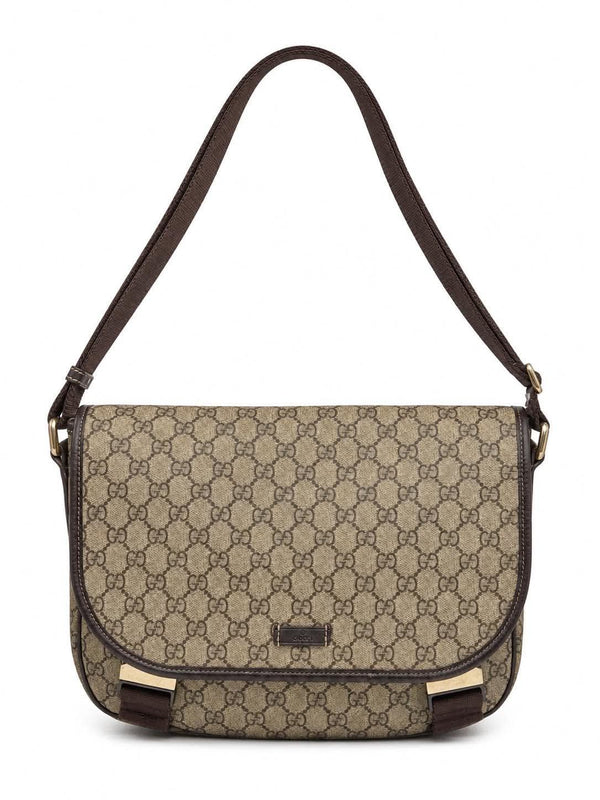 Gucci GG Brown Supreme Monogram Coated Canvas Messenger Bag (Pre-owned) 8G9DXTM