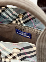 Load image into Gallery viewer, Burberry Blue Label Nova Check Mini Tote Bag in Light Bue Canvas (preowned)
