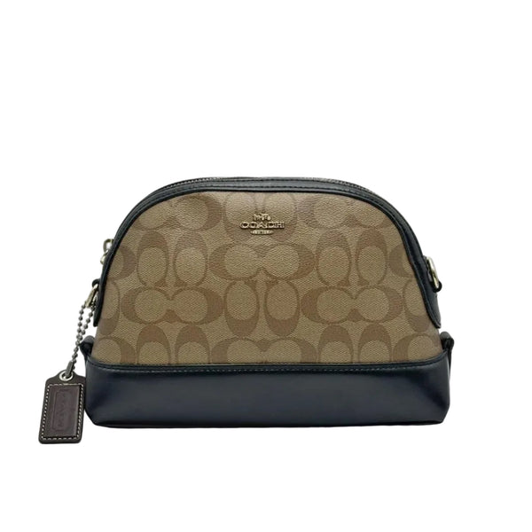 Coach Dome Brown/Black Signature Coated Canvas Crossbody Bag (Pre-owned)