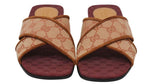 Load image into Gallery viewer, Gucci GG Logo Canvas and Suede Crisscross Slide Sandals
