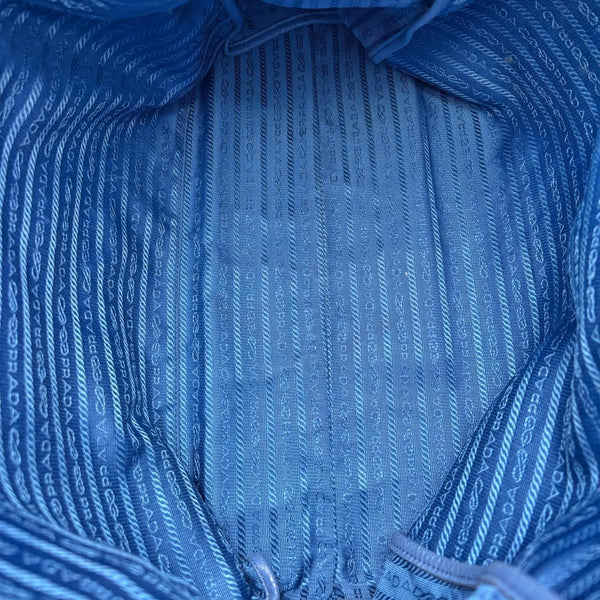 Prada Blue Vitello Daino Leather Large Shopping Tote Bag (Pre-owned) H44RRJ2