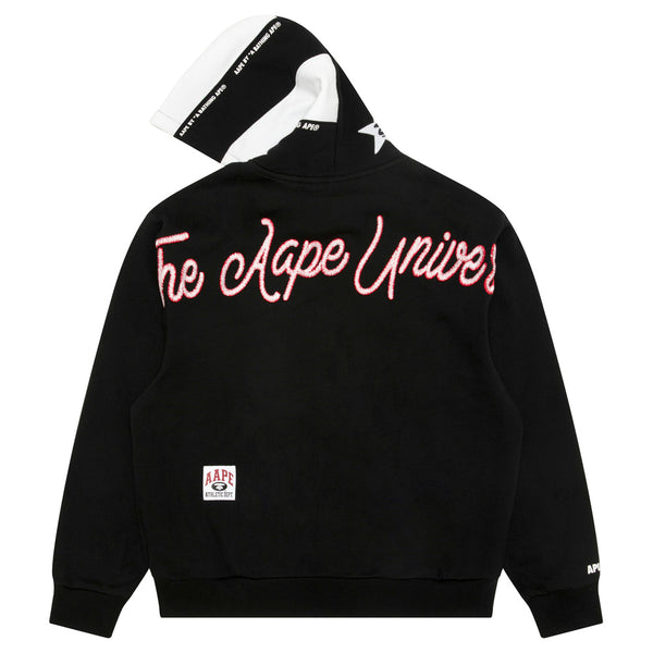 AAPE Men Zip Throughs AAPEUNVS moonface hooded jacket Black