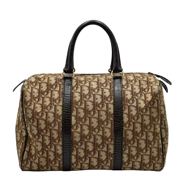Christian Dior Brown Oblique Canvas Boston Bag (Pre-owned)
