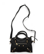 Load image into Gallery viewer, Balenciaga Black Lambskin Leather Motorcycle Mini City Bag (Pre-owned) MDVVMBH
