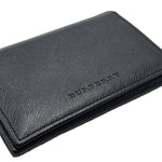 Load image into Gallery viewer, Burberry Black Leather Card Holder Wallet Nova Check Lining Slim (Like new)
