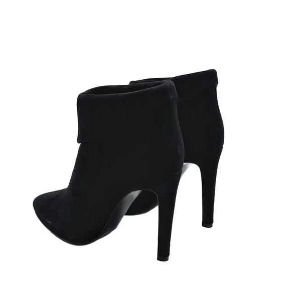 Ralph Lauren Black Suede Heeled Boots (Pre-owned)