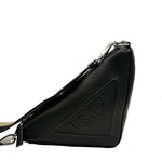 Load image into Gallery viewer, Prada Black Saffiano Triangle Logo Crossbody (Pre-owned) MVQ4Y6Q
