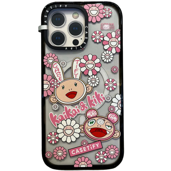 Casetify x Takashi Murakami Kaikai & Kiki Sticker Mania Impact Black Clear MagSafe iPhone 16 Pro Max
