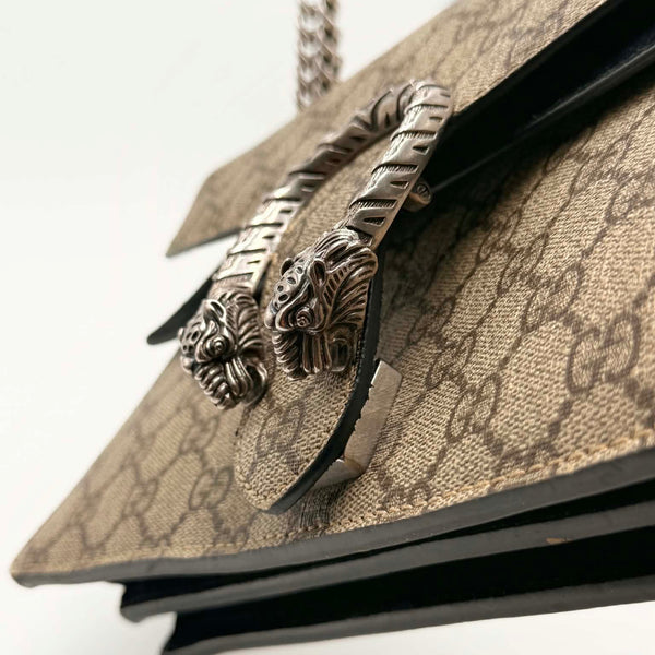 Gucci Dionysus Shoulder Bag GG Supreme Medium Beige/Black (Pre-owned) B4X2RYX