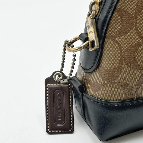 Coach Dome Brown/Black Signature Coated Canvas Crossbody Bag (Pre-owned)