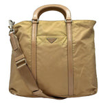 Load image into Gallery viewer, Prada Vela Nylon Shoulder Handbag Beige (Pre-owned)
