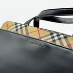Load image into Gallery viewer, Burberry Nova Check Hand Bag Leather Nylon (Like new)

