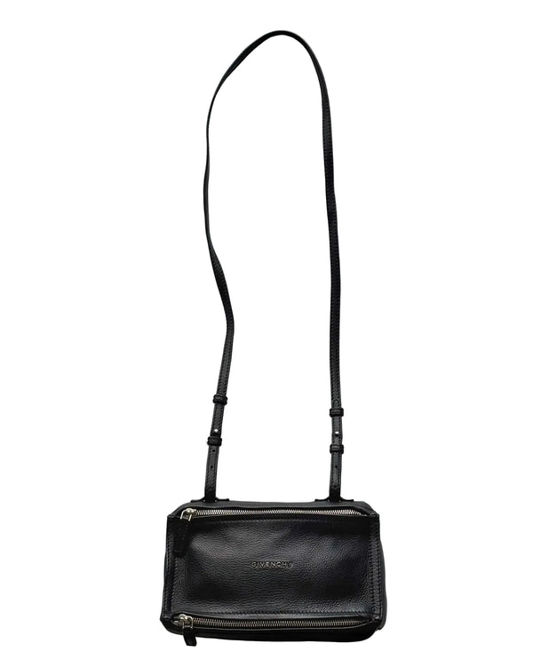 Givenchy Pandora Bag in Black Goat Skin Leather & Silver Hardware (Pre-owned) 34YMCB8