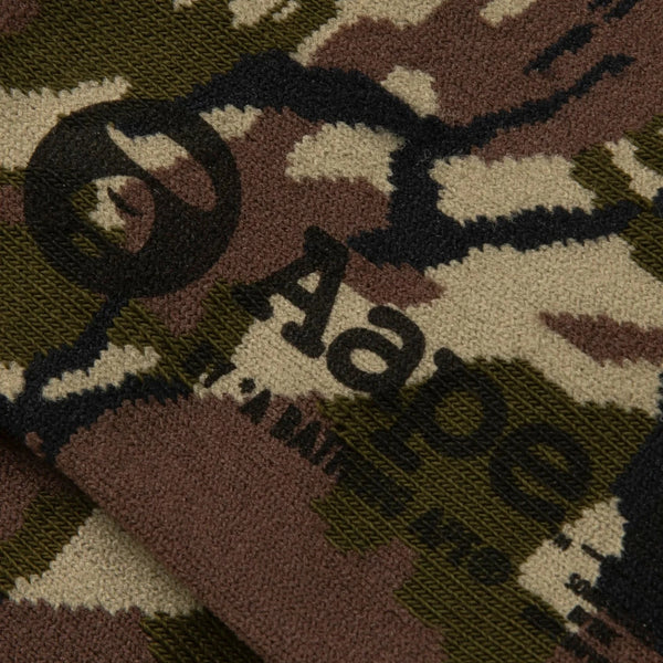 AAPEUNVS moonface Low socks Camo Green