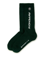 Load image into Gallery viewer, AAPENOW Moonface Logo Socks Dark Green

