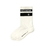 Load image into Gallery viewer, AAPENOW Logo Striped Crew Socks Ivory
