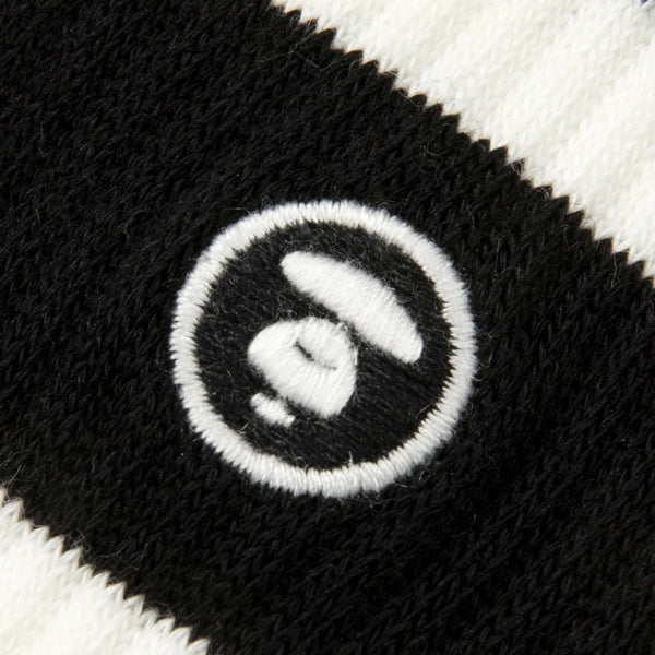 AAPENOW Logo Striped Crew Socks Ivory