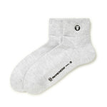 Load image into Gallery viewer, AAPE Moonface Embroidered Ankle Socks White Heather
