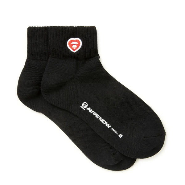 AAPE Moonface Embroidered Ankle Socks Black